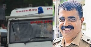 Police rescuing a woman attempting suicide in Vadakara, Kerala, with bystanders nearby.