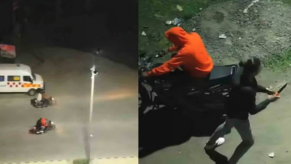 Drone footage captures wedding attacker fleeing in Amravati during groom stabbing incident.