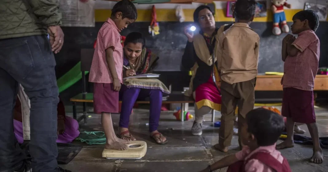 Indian government report reveals high levels of stunting and underweight among children under five.