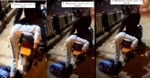 മദ്യപിച്ച് ലക്കുകെട്ട് ബൈക്കിനു പിന്നിൽ നിന്നും വീണു യുവതി; താങ്ങി എഴുന്നേൽപ്പിക്കാൻ ശ്രമിച്ച് റാപ്പിഡോ ഡ്രൈവർ: വൈറൽ വീഡിയോ