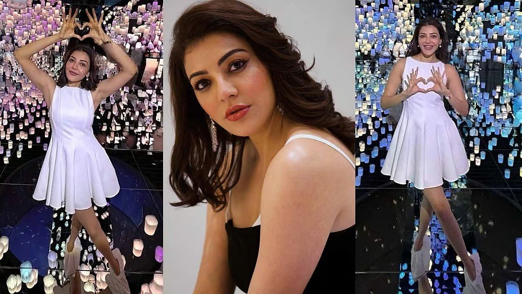 Kajal Aggarwal's viral Christmas photo with mirror reflection causing trolls.