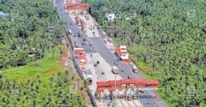 Official Toll Plaza at Vettichira Malappuram NH 66 construction and lane details.