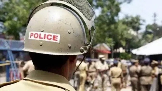 Injured Kerala Police SI Ansar after being attacked by a colleague and local gang at Nagaroor.