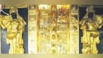 Close-up of gold-plated carvings at Sabarimala temple, representing the ongoing investigation into the gold scam