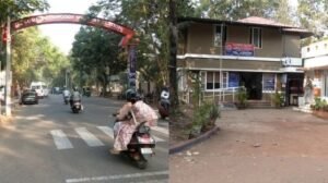 Police investigation team at the entrance of Pangode Military Camp following the ivory theft.