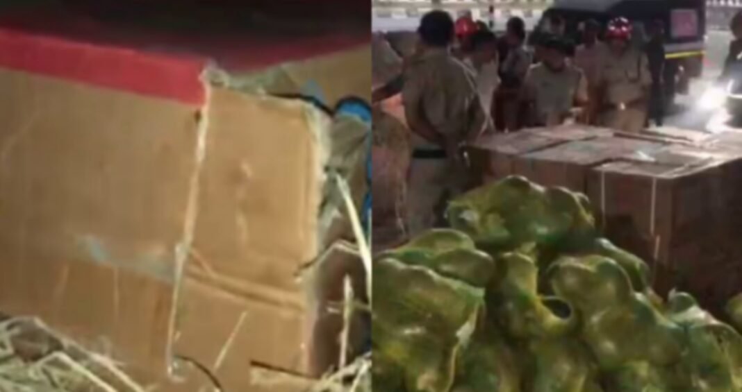 തണ്ണിമത്തനടിയിൽ ഒളിപ്പിച്ച് സ്ഫോടക വസ്തുക്കൾ