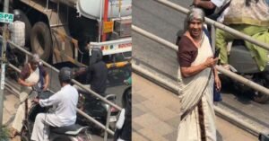 ഷോ റോഡിൽ മതി, ഫുട്പാത്തിൽ വേണ്ട; കോഴിക്കോട് ട്രാഫിക് നിയമം ലംഘിച്ച സ്കൂട്ടർ യാത്രികനെ വിരട്ടിവിട്ട് വയോധിക