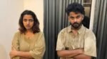 Kerala Excise officials arresting two drug peddlers with seized MDMA packets and mobile phones in Kothamangalam.
