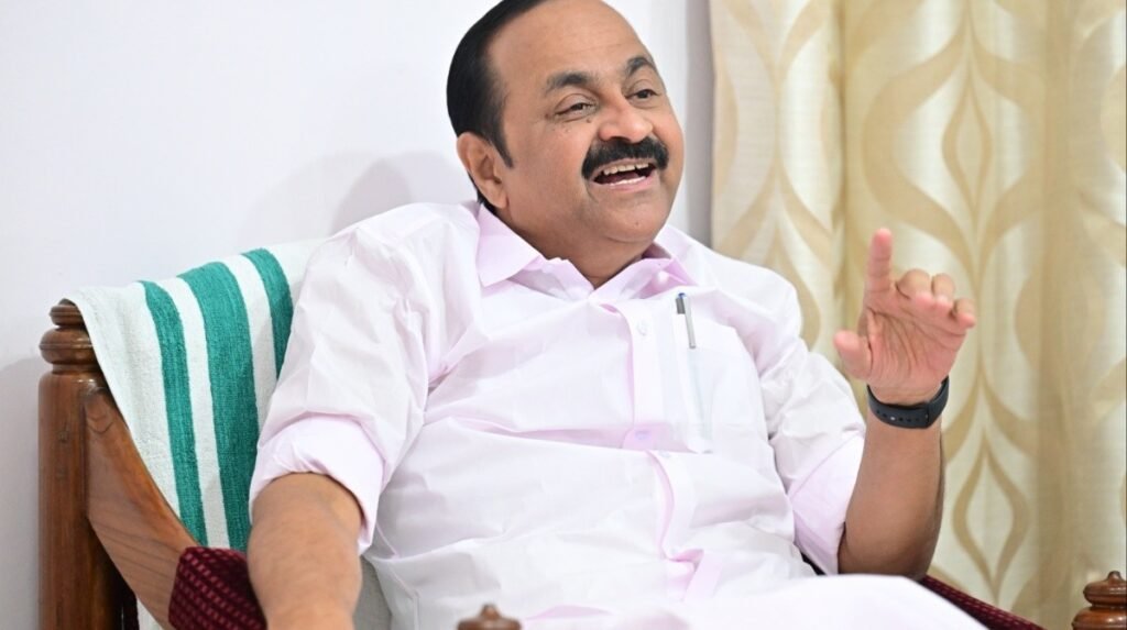 Opposition leader V.D. Satheesan speaking during an interview, shared on his official Facebook page.