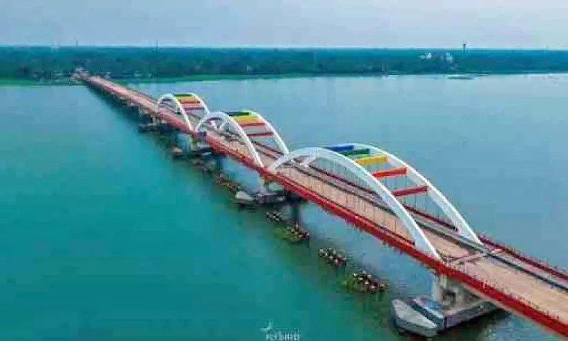 Newly constructed AC Road and Perumbalam Bridge in Alappuzha ready for inauguration by Kerala CM.