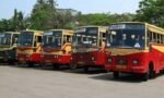 Modern KSRTC Swift buses and the Munnar Royal View double-decker bus showcasing the transformation of public transport in Kerala.