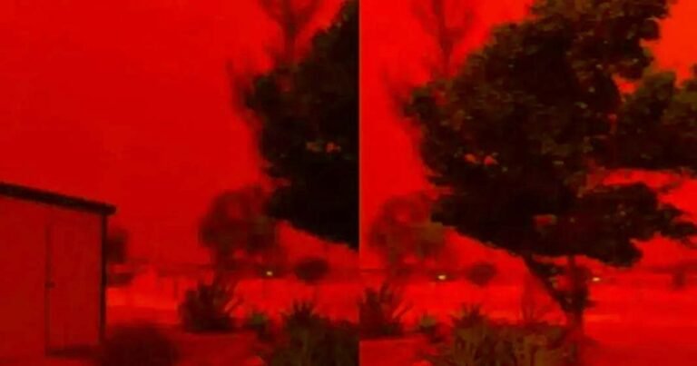 ഓസ്‌ട്രേലിയയിൽ വിസ്മയമായി രക്തവർണ്ണ ആകാശം; ചുഴലിക്കാറ്റിന് പിന്നാലെ അപൂർവ്വ പ്രതിഭാസം; തീരങ്ങളിൽ അതീവ ജാഗ്രതാ നിർദ്ദേശം