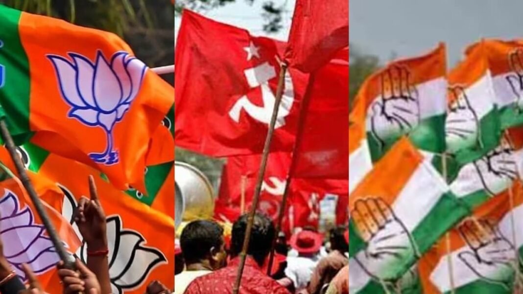 Kerala assembly election final campaign rally featuring major political leaders.