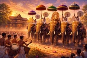 Official chart of Thrissur Pooram 2026 updated timings for all participating Deshams.